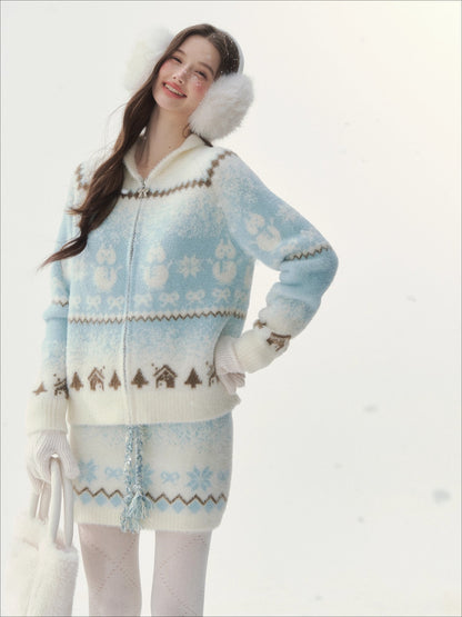Snow Cabin Knit Sweater &amp; Skirt Set
