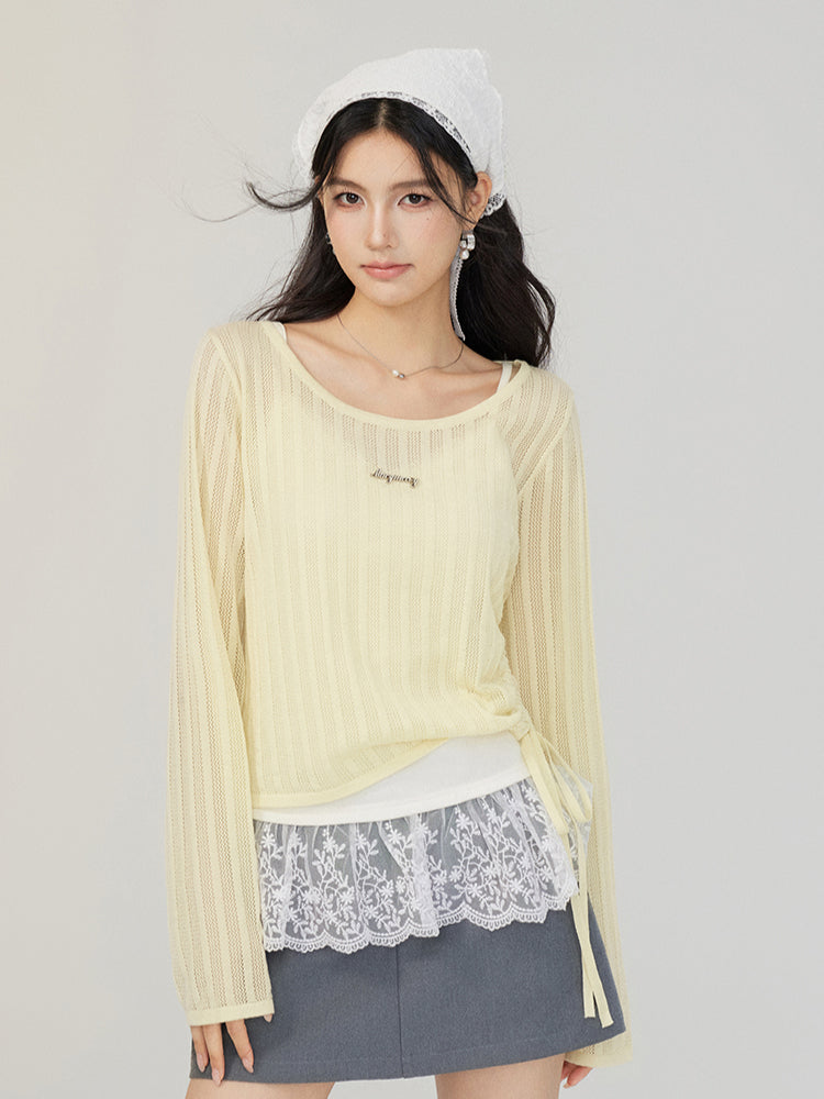 Hollow Irregular Lyocell Top