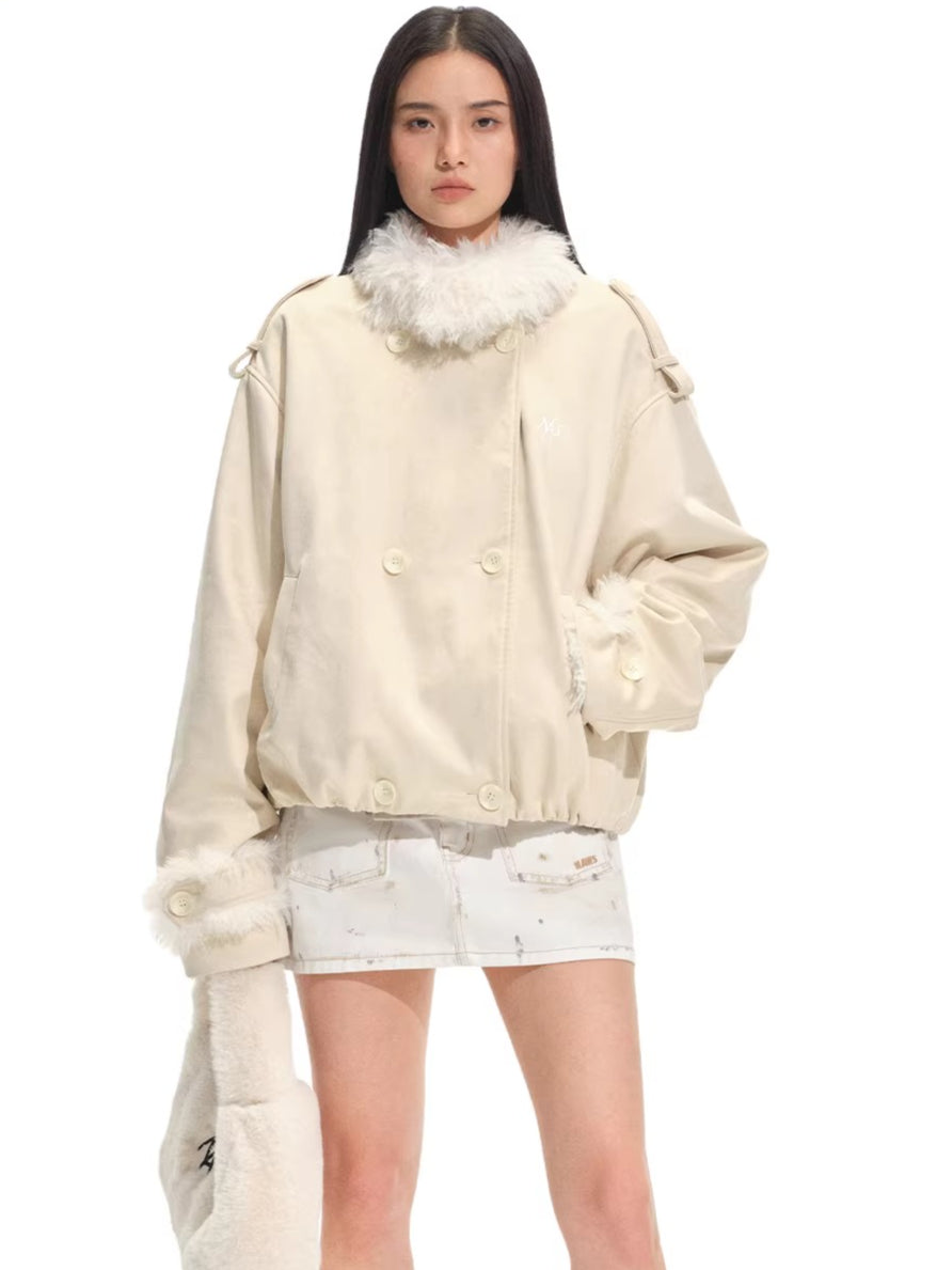 Faux Shearling Suede Jacket