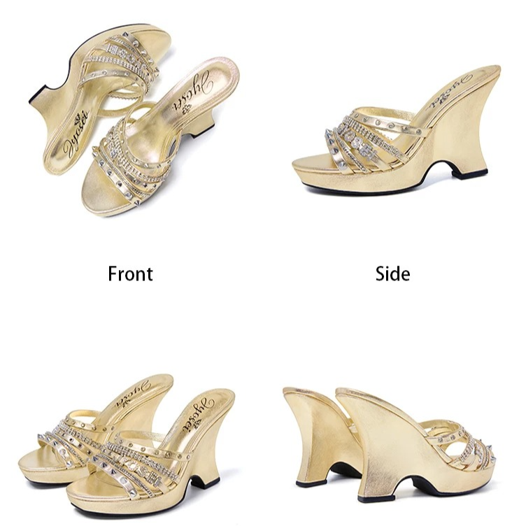 Vintage Leather Platform Wedge Sandals