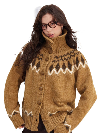 Fair Isle Wool-Blend Collared Knit Sweater