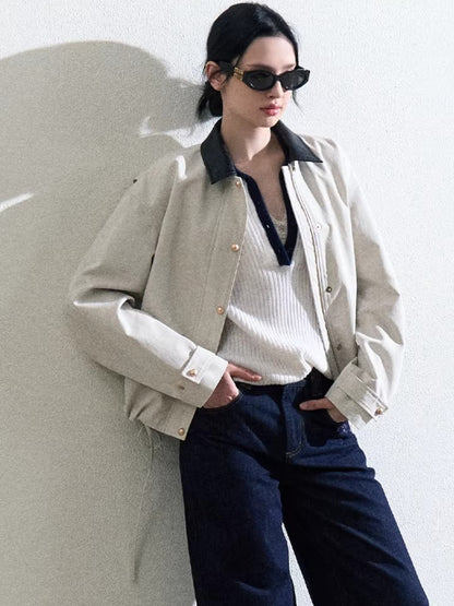 Vintage Intellectual-Style Relaxed Short Jacket