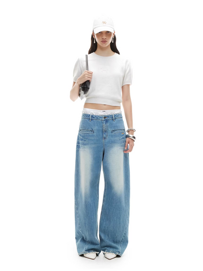 Breathable Relaxed Straight-Leg Denim Jeans
