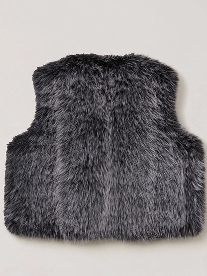 Cross Relic Oversized Faux Fur Vest