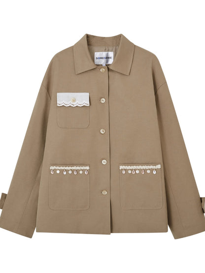 Tassel Drop-Shoulder Oversized Jacket