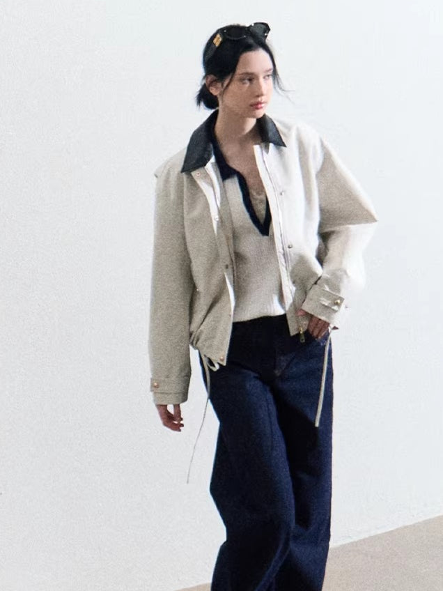 Vintage Intellectual-Style Relaxed Short Jacket