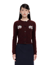 Embellished Wool-Cotton Round-Neck Knit Cardigan - CHINASQUAD