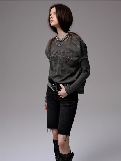 Contrast Logo Vintage Printed Rugby Jersey Shirt