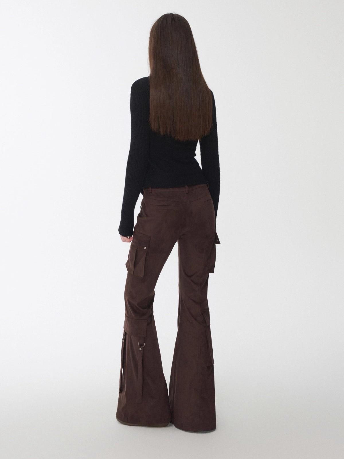 Studded Pocket Flared Utility Pants