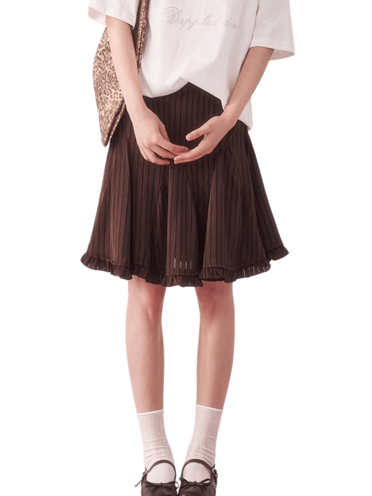 Vintage Asymmetrical Pleated Mini Skirt