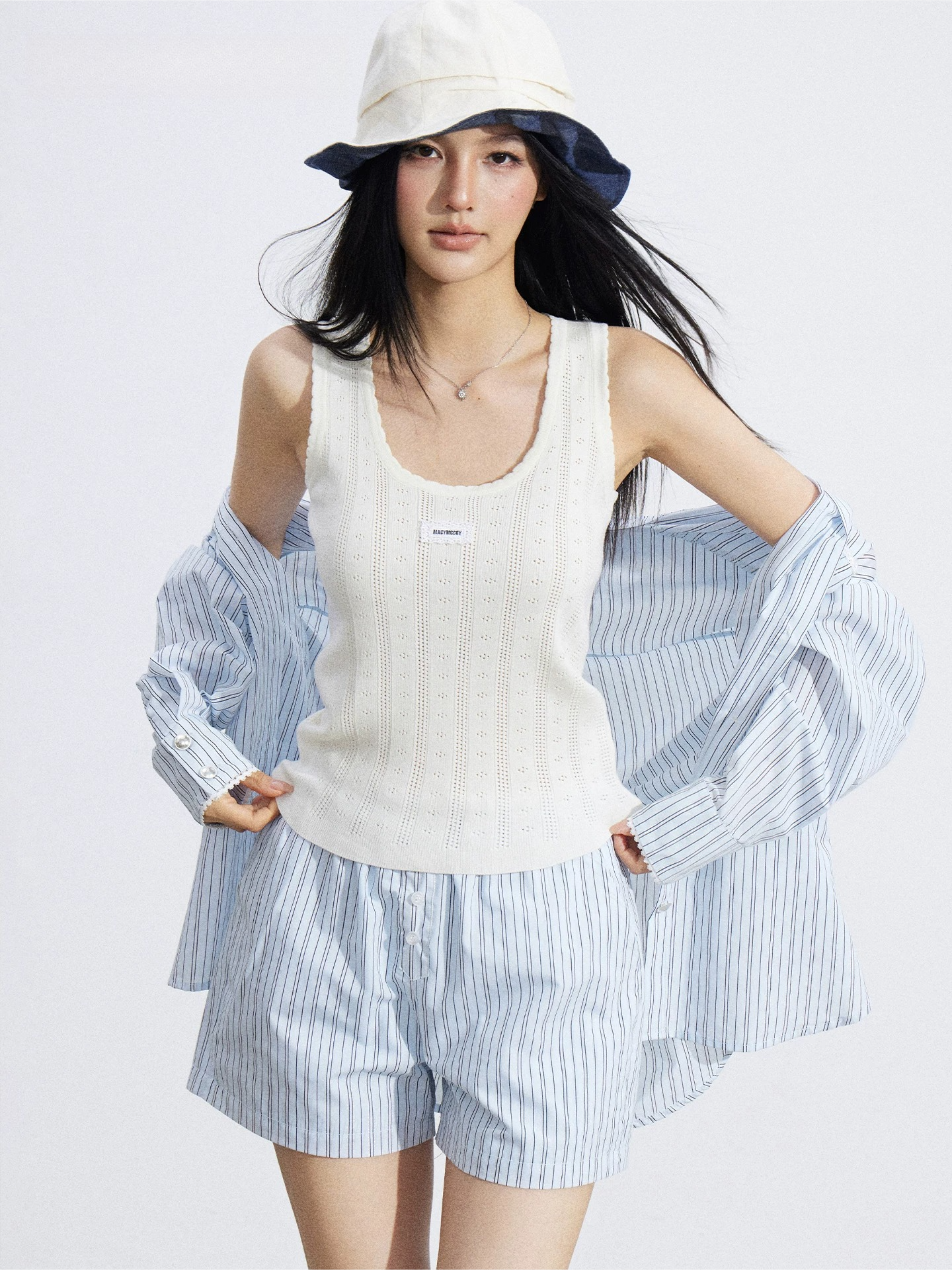 Lace Trim Textured Ice Silk Tank Top