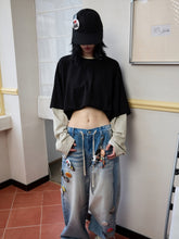 Fake Two-Piece Contrast Color Loose Striped T-Shirt - CHINASQUAD