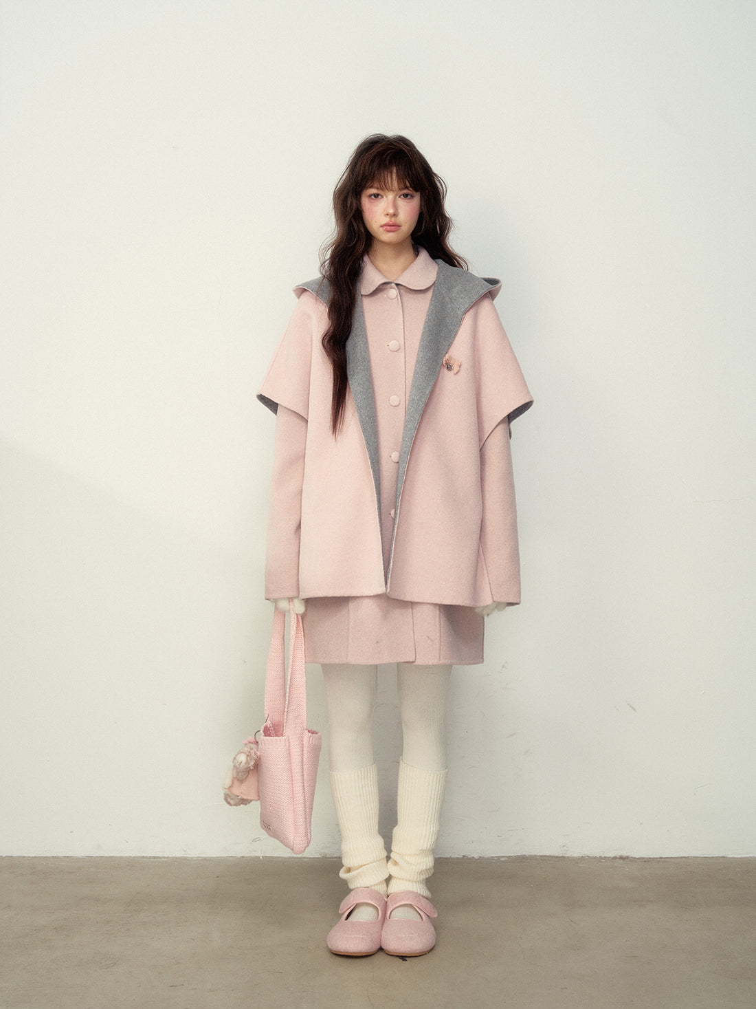 Dual-Sided Wool Doll Collar Coat