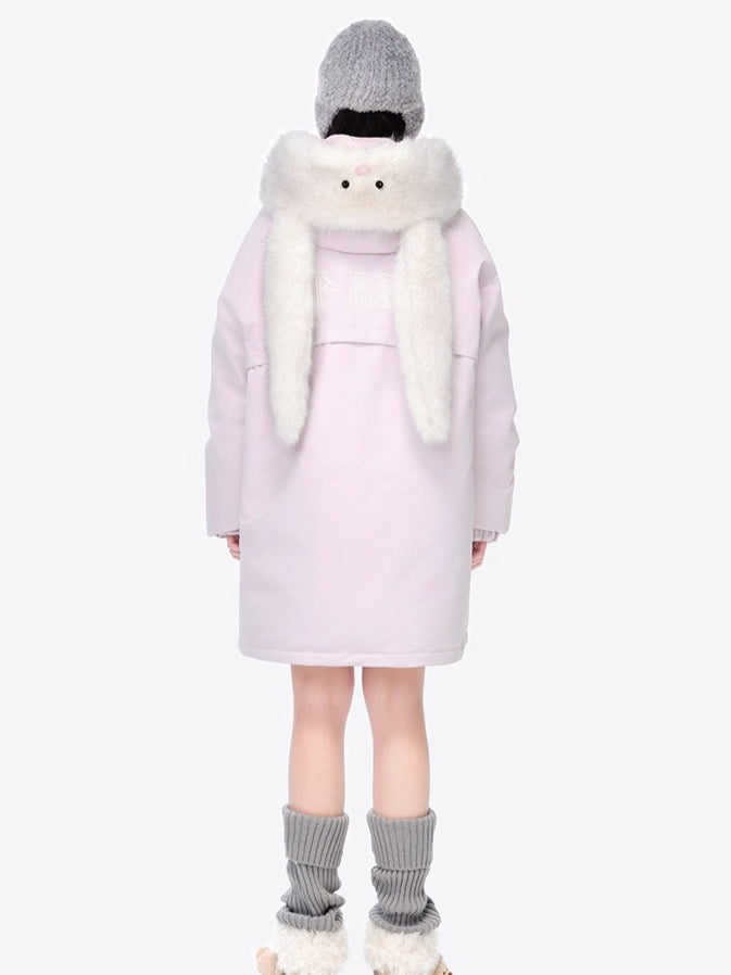 Faux Fur Collar Parka Down Coat