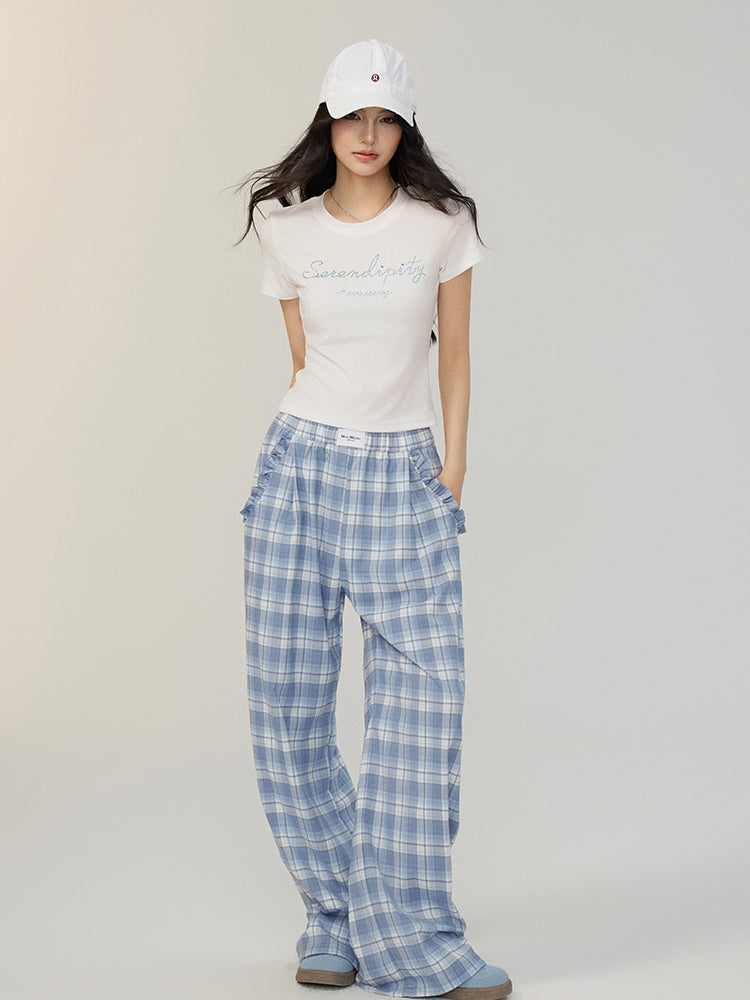 Tencel Sparkling Rhinestone Regular Shoulder T-shirt