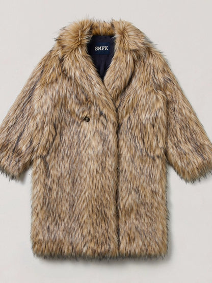 Cross Relic Wilderness Hunter Long Faux Fur Coat