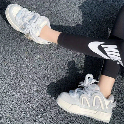 Sky Grey Chunky Casual Sneakers