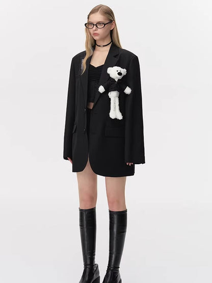 Plush Toy-Detail Relaxed-Fit Blazer