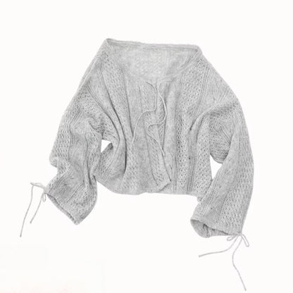 Mohair Wool Openwork Knit Cardigan