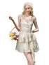 Cloud - like Lace Jacquard Little White Dress - CHINASQUAD