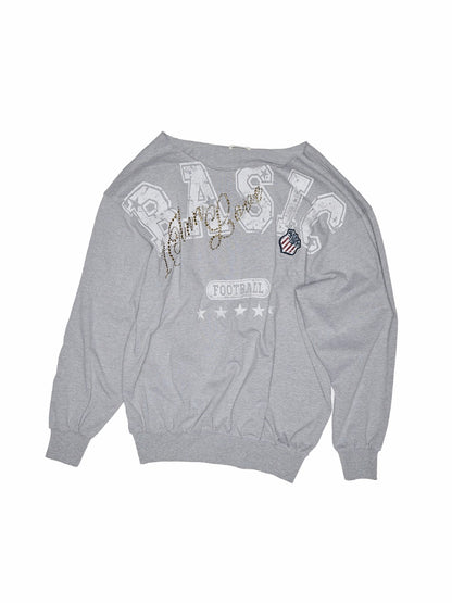 Off Shoulder Letter Print Sweatshirt