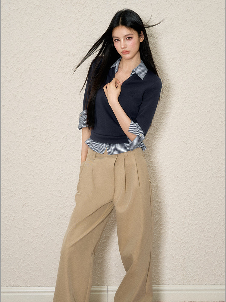 Diagonal Fly Pleated Cargo Pants