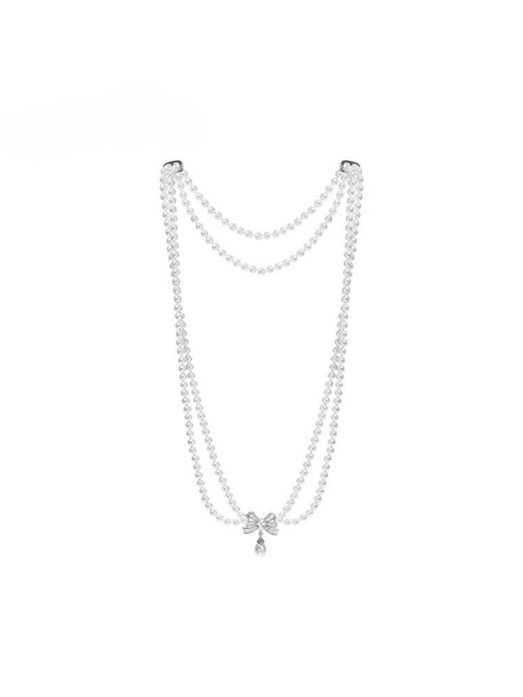 Double-Layer Long Pearl Necklace