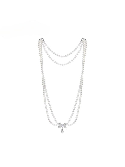 Double-Layer Long Pearl Necklace