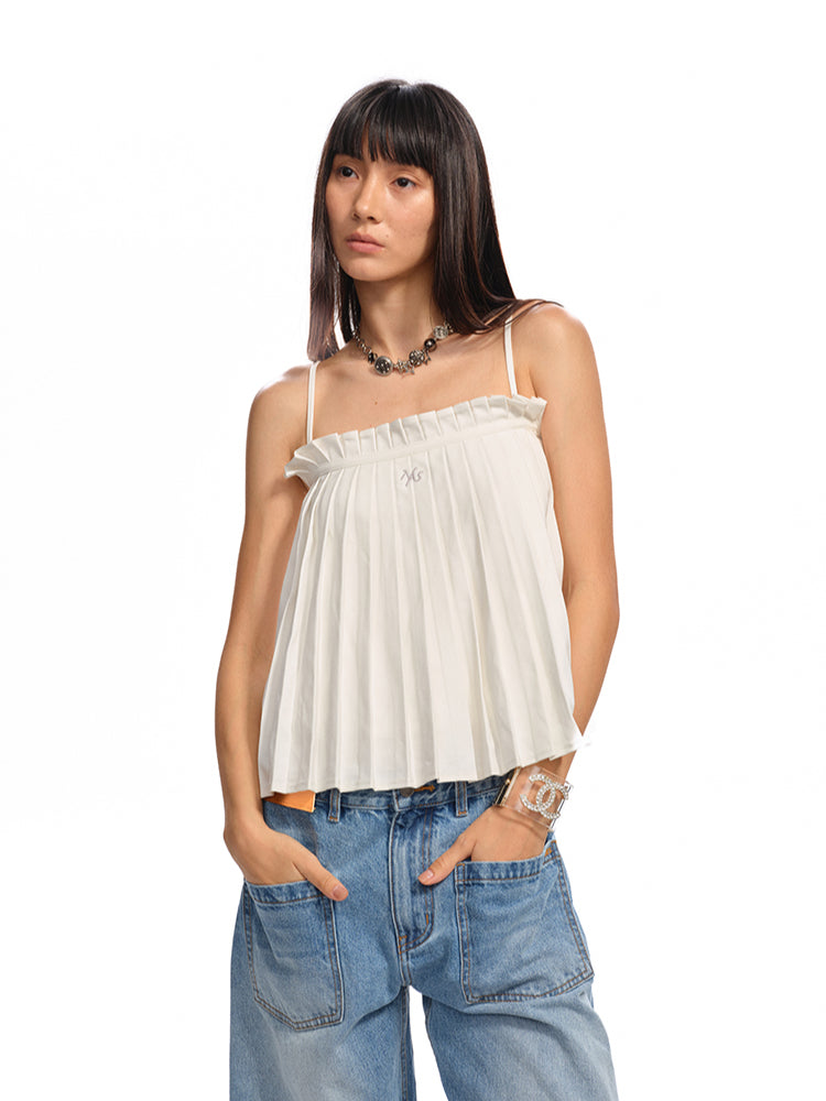 Accordion Pleated A-Line Loose Vest Sling - CHINASQUAD