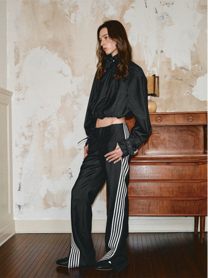 Striped Straight Suit Pants