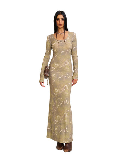 Vintage Hurricane Silk Fade Body Dress Hurricane Camouflage
