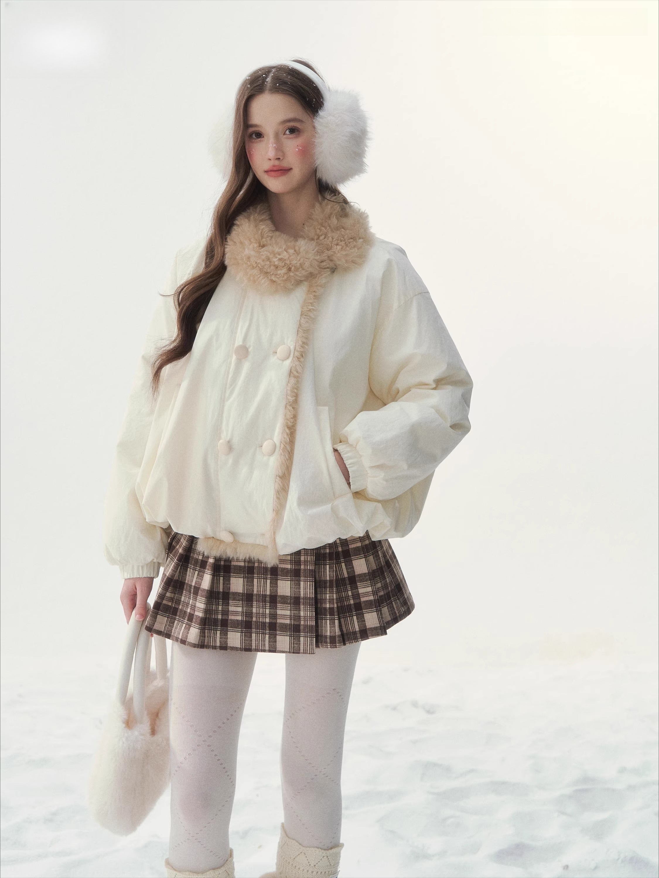 White Starry Birch Duck Down Jacket
