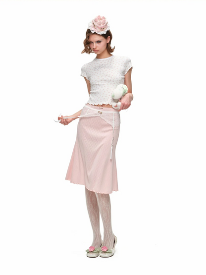 Satin Ruched Rose Kitten Heel Ballet Flats 1Jinn Studio