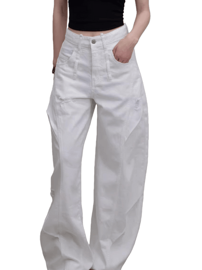 Washed Ripped Balloon-Fit Denim Jeans