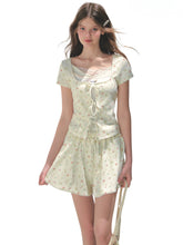 Sea Salt Flavor Printed Short-Sleeve Tie T-shirt & Skirt Set - CHINASQUAD