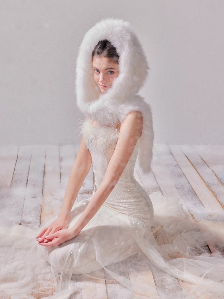 Starlit Pearl Sequin Mesh Mermaid Gown