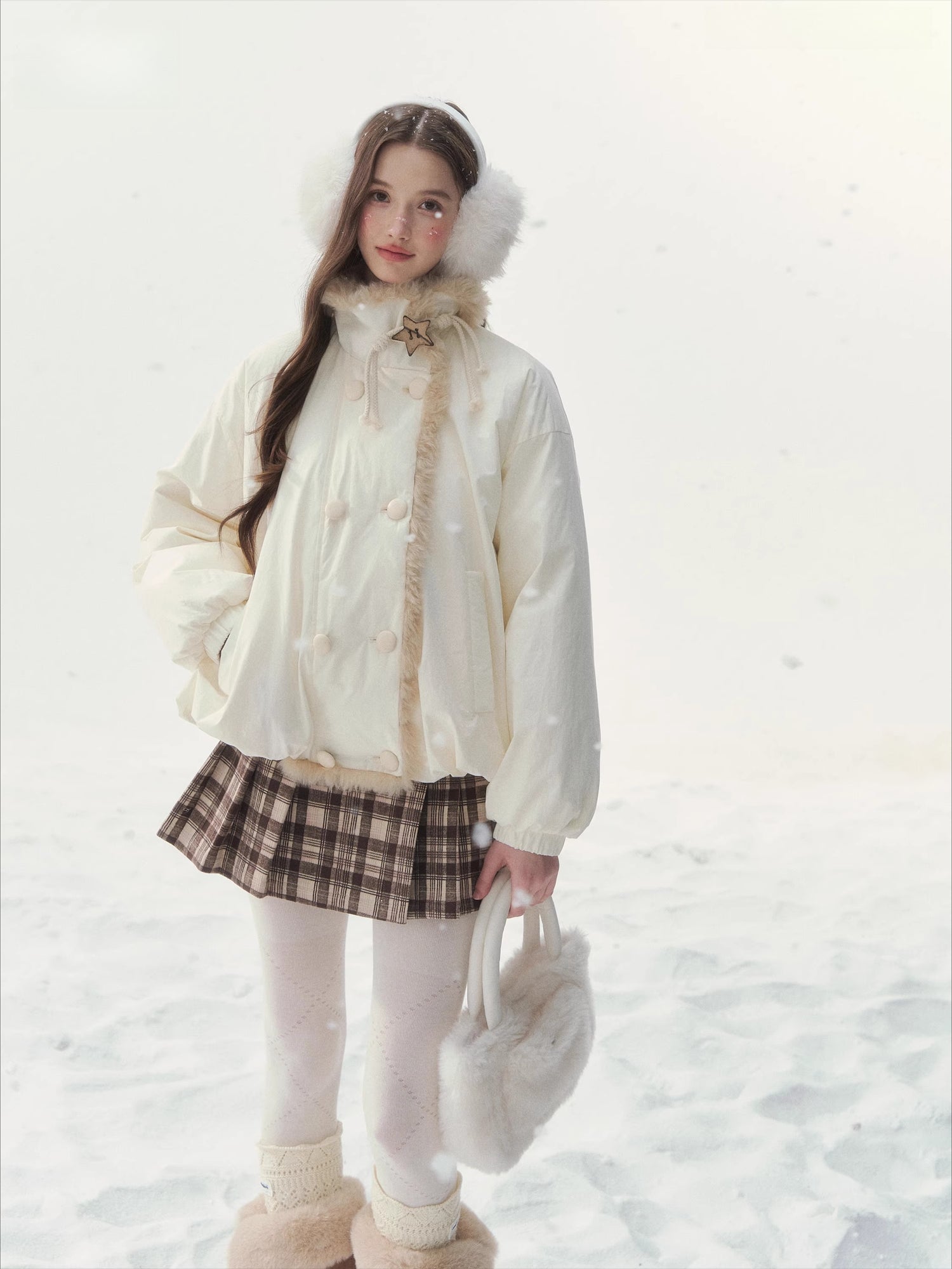 White Starry Birch Duck Down Jacket