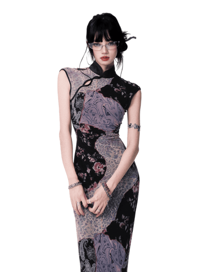 Mesh New Chinese-Style Cheongsam Dress