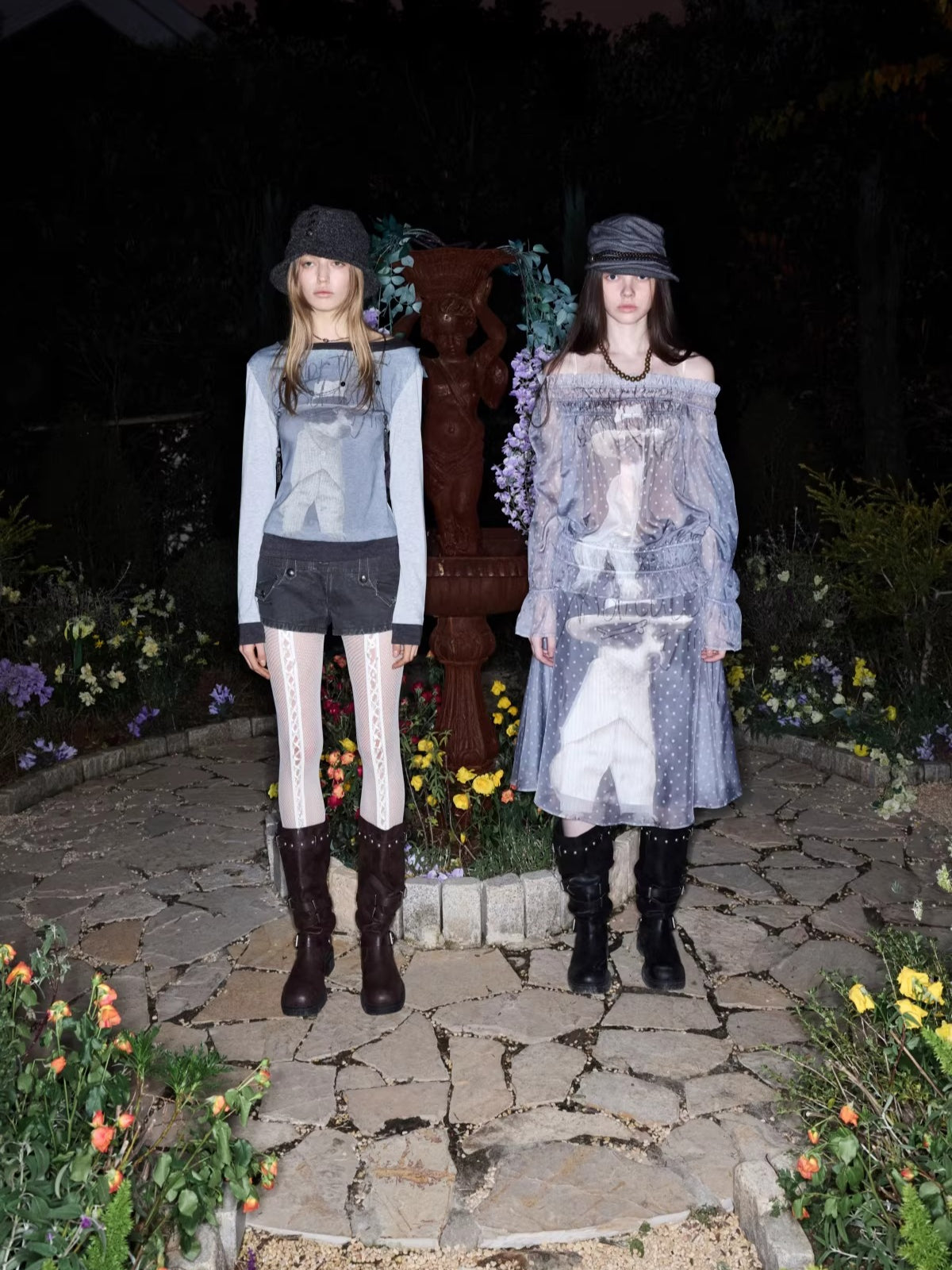 Layered-Effect Graphic Long-Sleeve T-Shirt