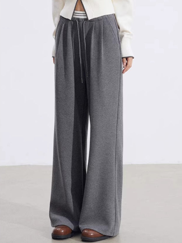 Layered-Effect Panelled Wide-Leg Pants