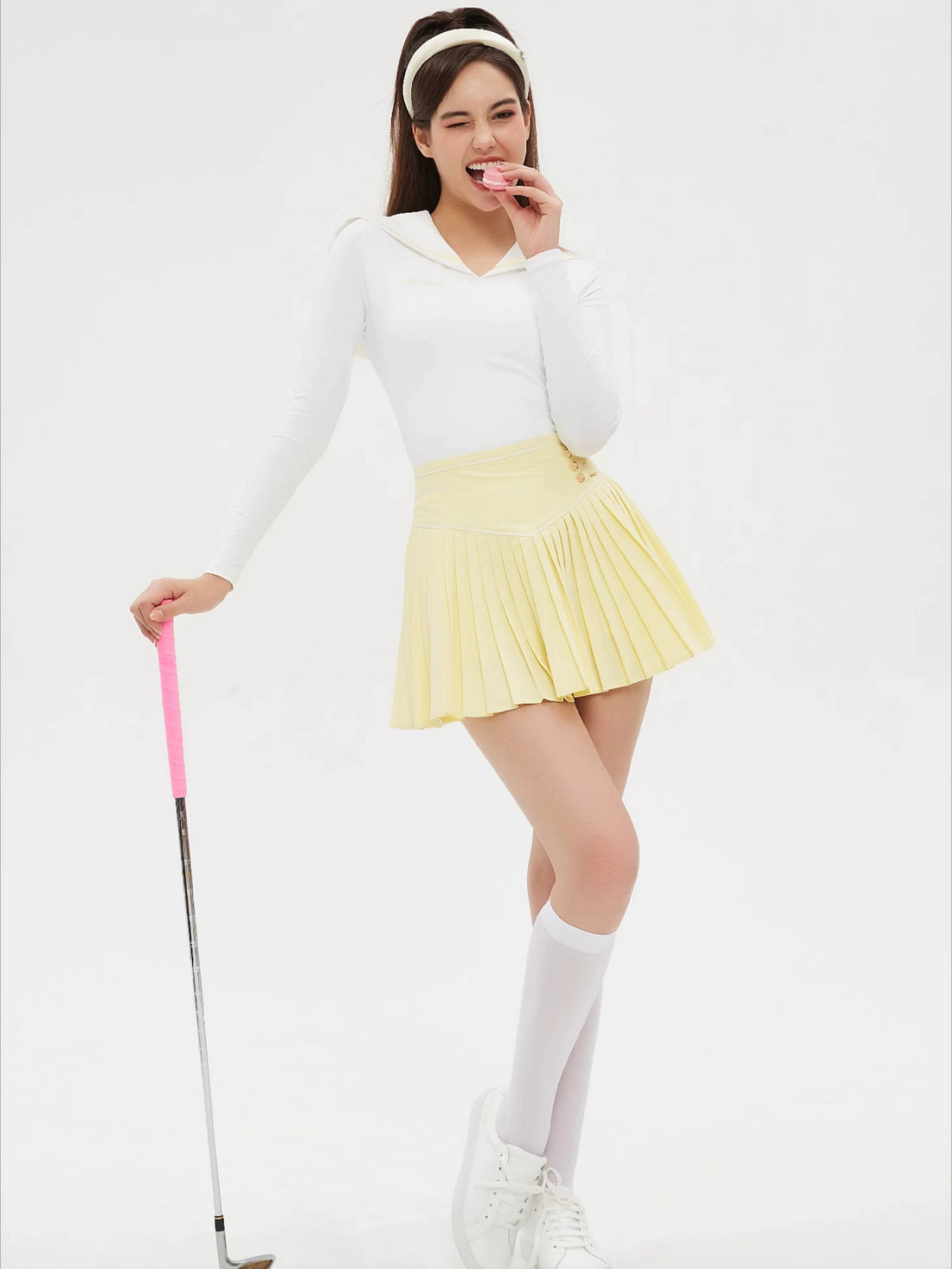 Golf Sailor Collar Shirt &amp; Skirt Set