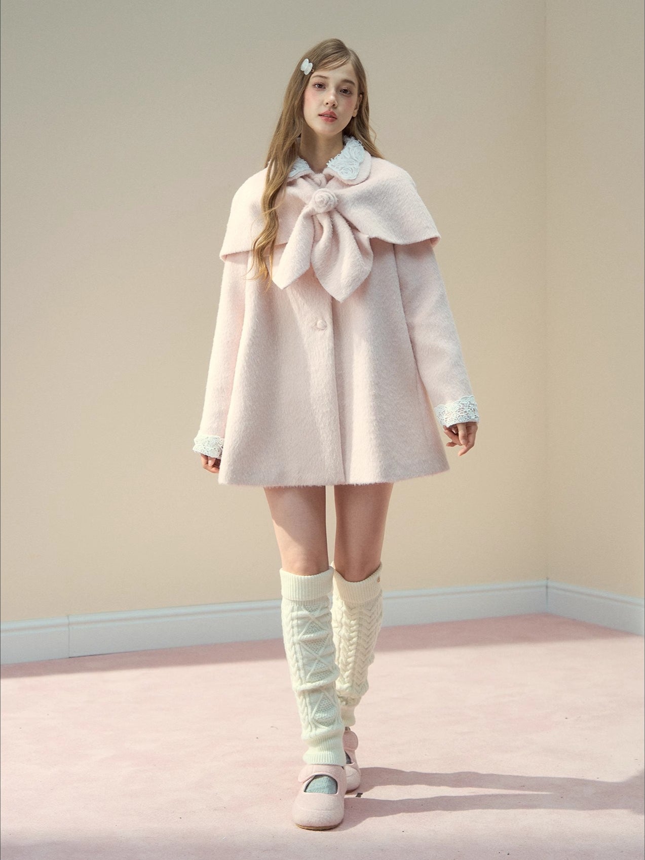 Rose Cape Wool-Blend Coat