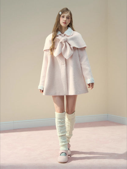 Rose Cape Wool-Blend Coat