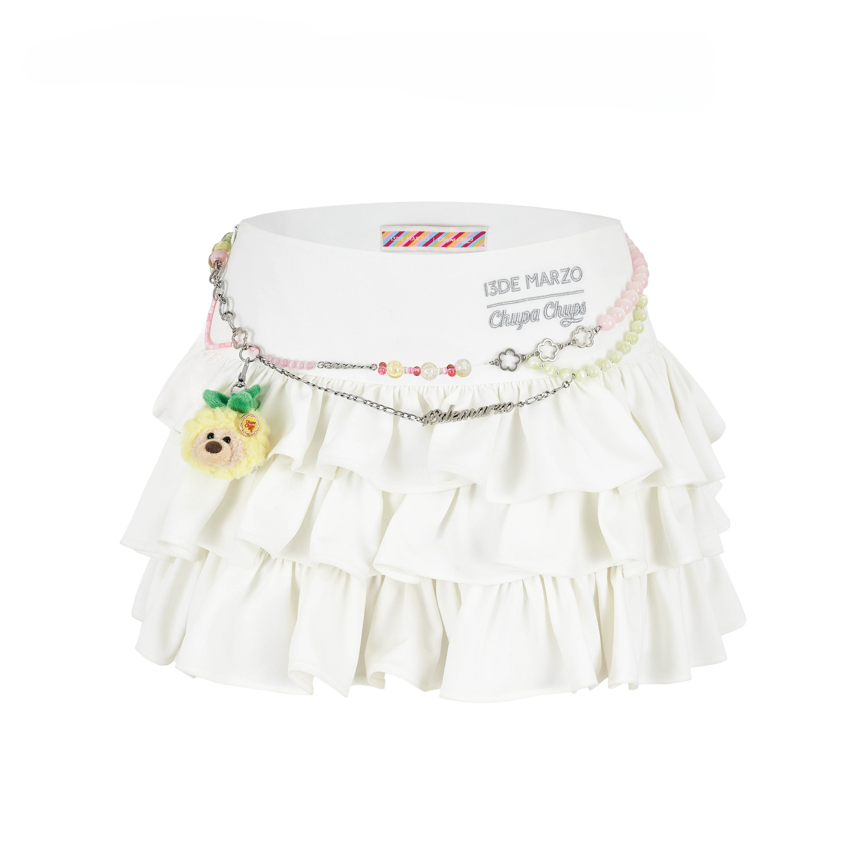 13DE MARZO Layered Tulle Ruffle Mini Skirt