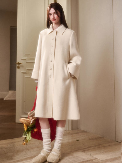 Playful Winter 100% Wool Cape Coat