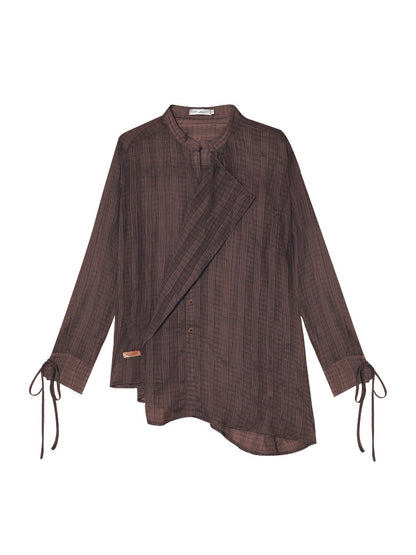 Irregular Cuff Tie-up Sunscreen Shirt - CHINASQUAD