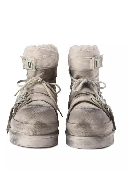 Detachable Sole Distressed Snow Boots