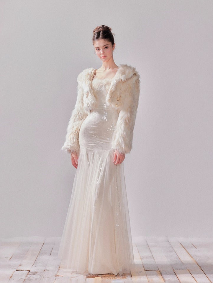 Snowmist Faux Fox Fur Toggle Cropped Jacket