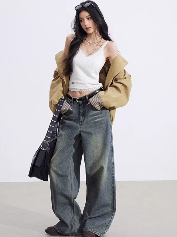 Lace-Trim V-Neck Knit Vest