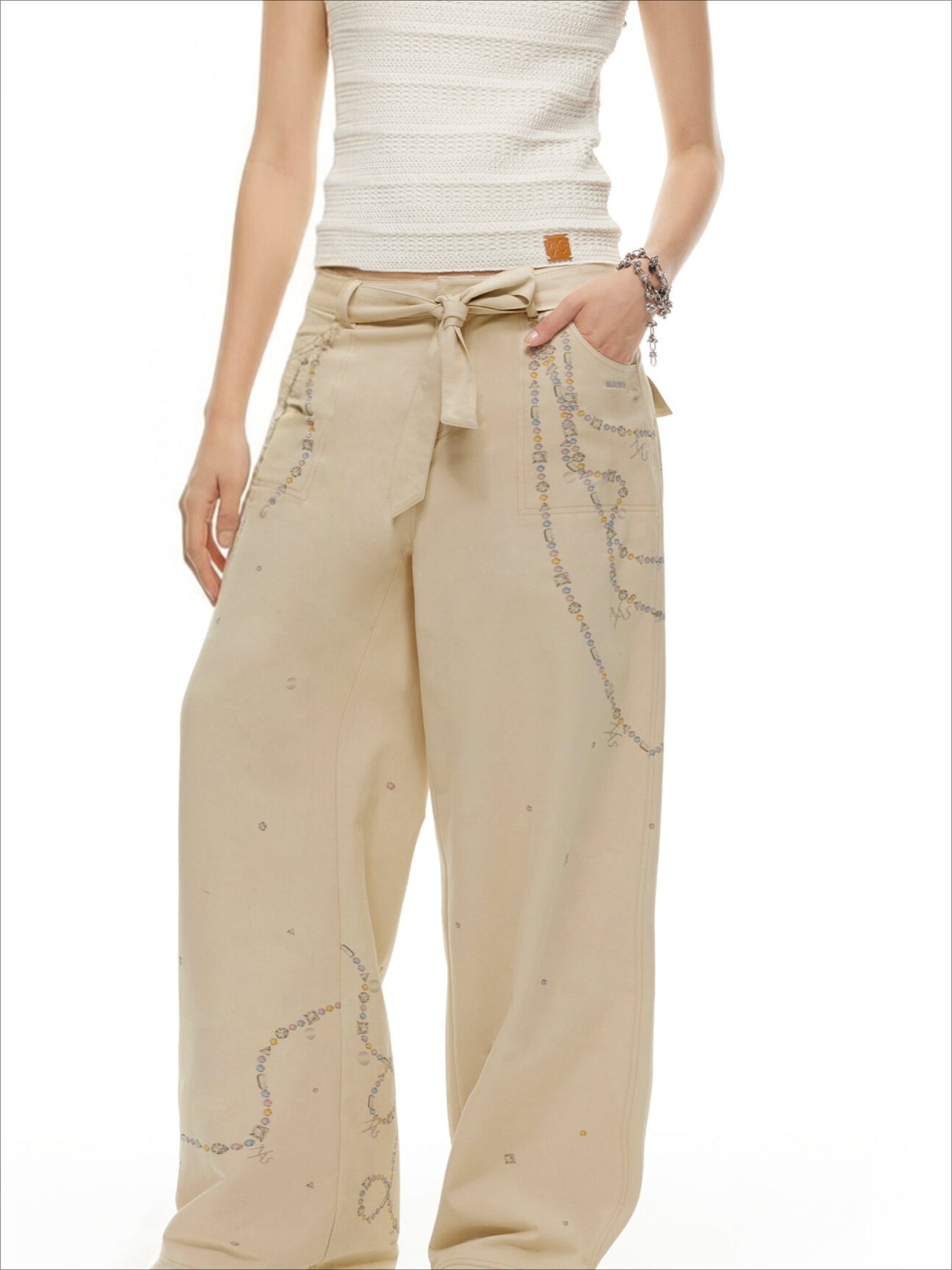 Beverly Relaxed Twill Wide-Leg Trousers